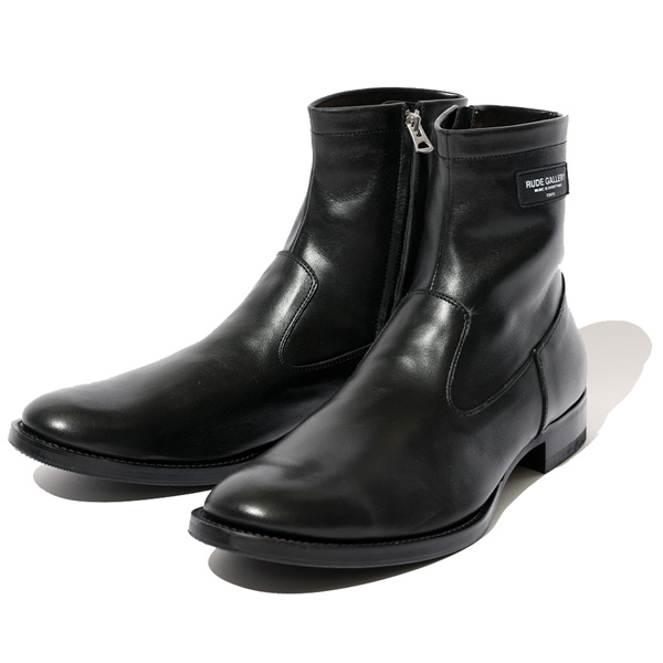 RG / HORSE HIDE SIDE ZIP BOOTS (BK)