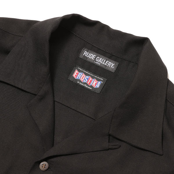RG / RUDE CATS W FLAP OPEN COLLAR SHIRT (BK)