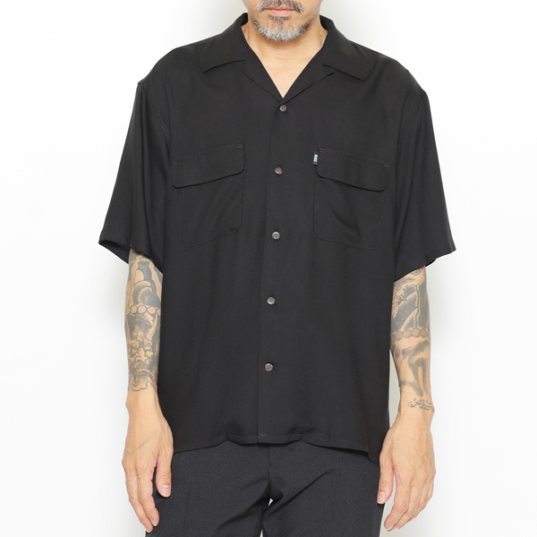 RG / RUDE CATS W FLAP OPEN COLLAR SHIRT (BK)