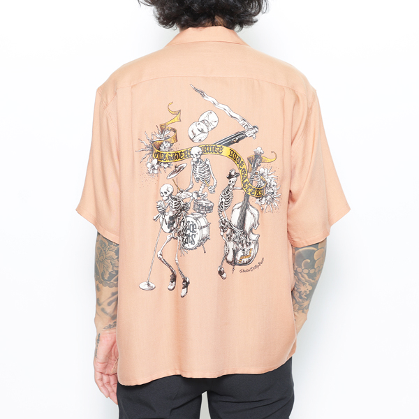 RG / RUDE CATS W FLAP OPEN COLLAR SHIRT (PINK)