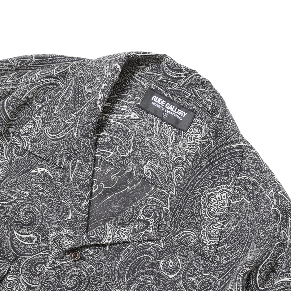 RG / PAISLEY OPEN COLLAR LS SHIRT (BK)