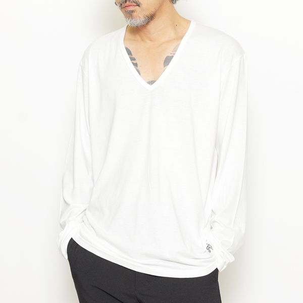 RG / BASIC V NECK LS (WH)