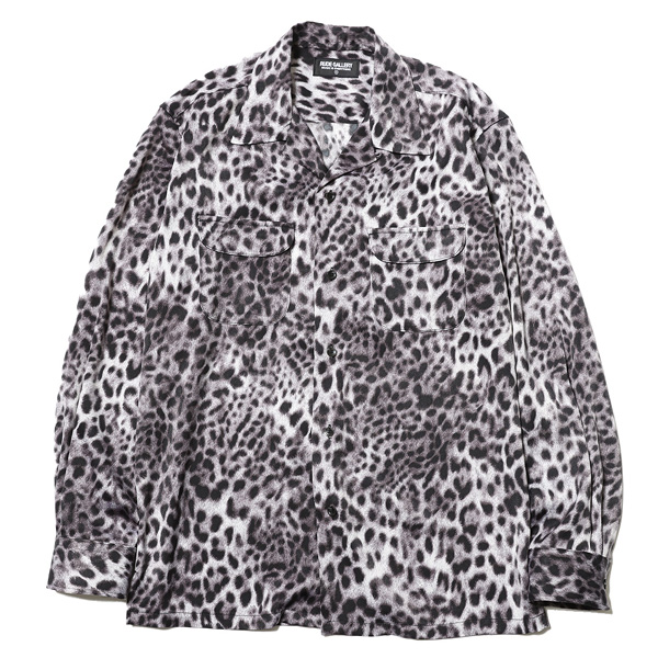 RG / LEOPARD OPEN COLLAR LS SHIRT(BK LEO)