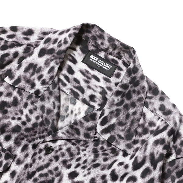 RG / LEOPARD OPEN COLLAR LS SHIRT(BK LEO)
