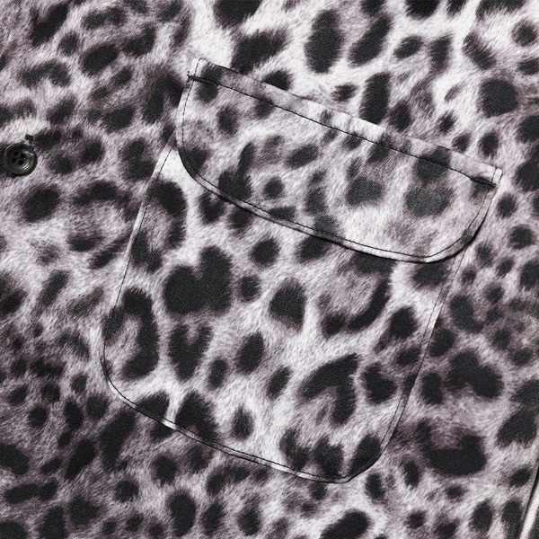 RG / LEOPARD OPEN COLLAR LS SHIRT(BK LEO)