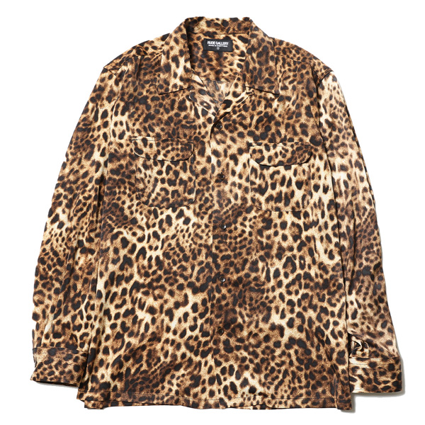 RG / LEOPARD OPEN COLLAR LS SHIRT(YEL LEO)