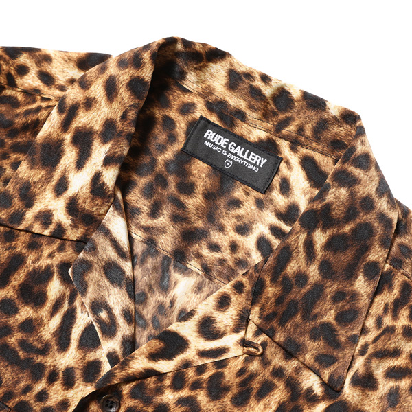 RG / LEOPARD OPEN COLLAR LS SHIRT(YEL LEO)