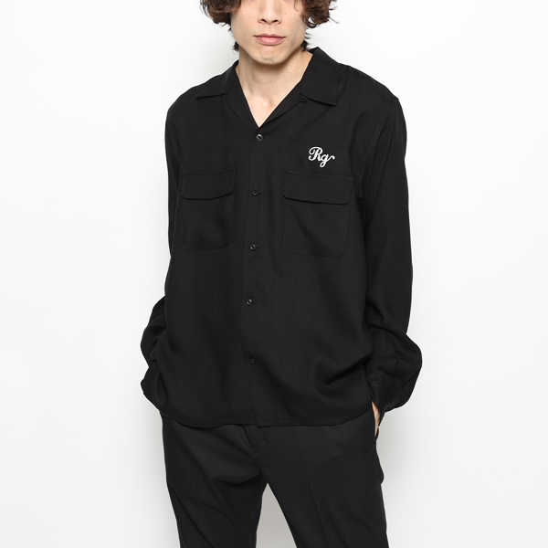 RG / CAT OPEN COLLAR LS SHIRT (BK)