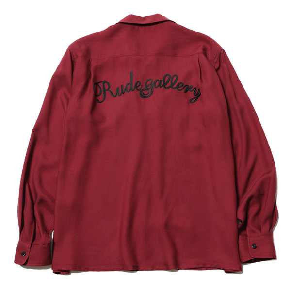 RG / CAT OPEN COLLAR LS SHIRT (BURGUNDY)