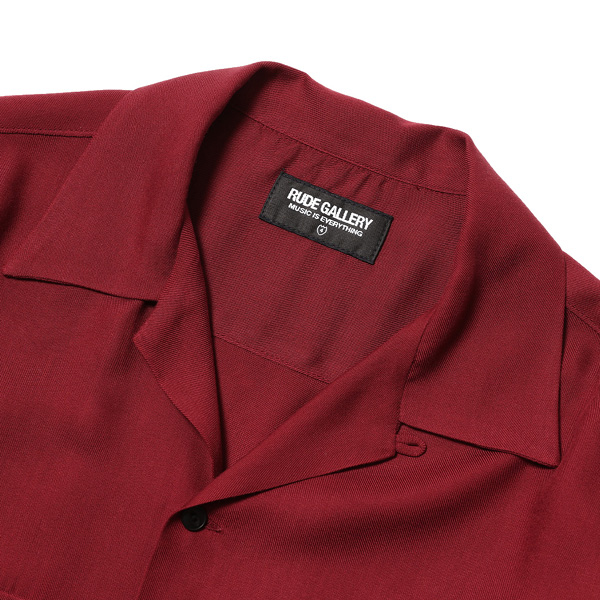 RG / CAT OPEN COLLAR LS SHIRT (BURGUNDY)