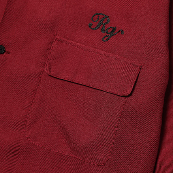 RG / CAT OPEN COLLAR LS SHIRT (BURGUNDY)