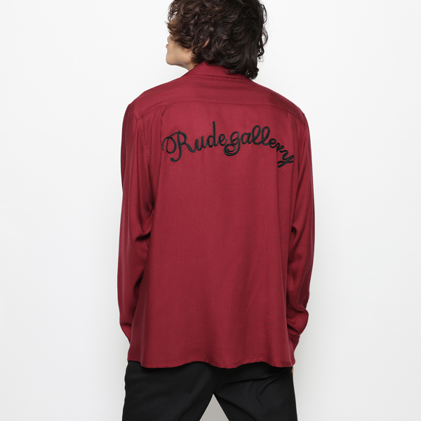 RG / CAT OPEN COLLAR LS SHIRT (BURGUNDY)