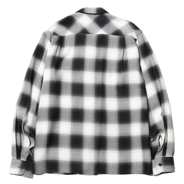 RG / OMBRE CHECK OPEN COLLAR LS SHIRT (WH)