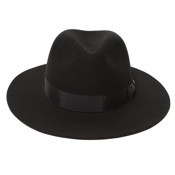 RG / BASIC WIDE BRIM FELT HAT-SOFT TOP (BK)
