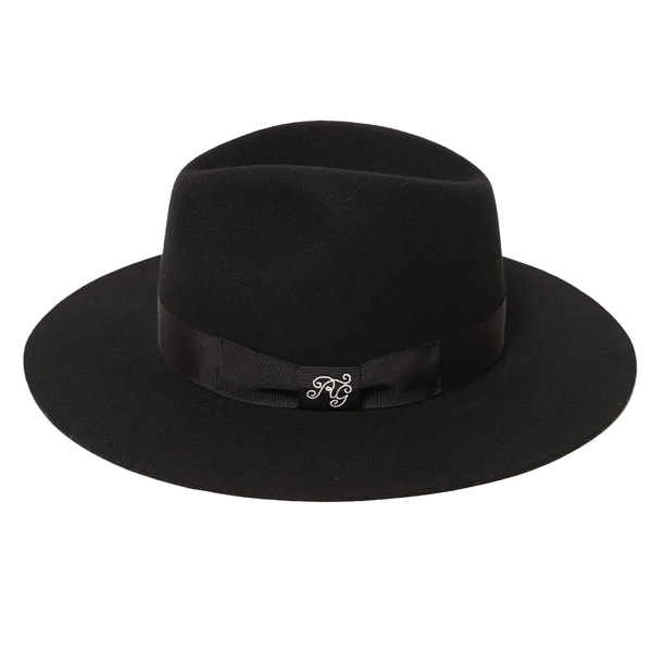 RG / BASIC WIDE BRIM FELT HAT-SOFT TOP (BK)