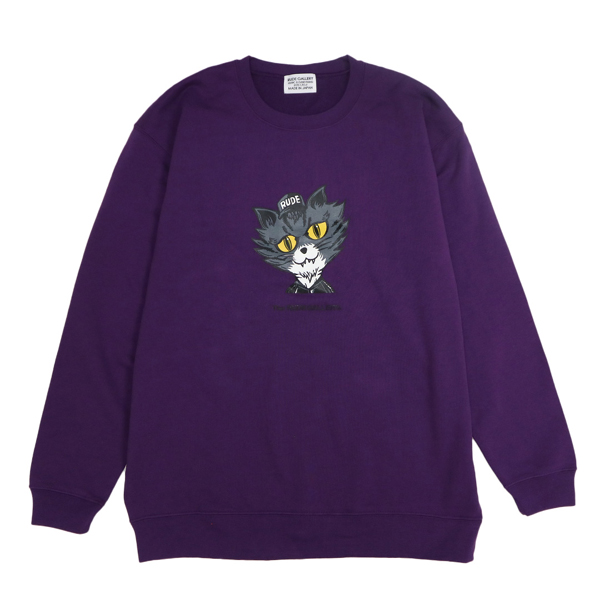 RG / BLACK CAT BIG CREW SWEAT(PURPLE)