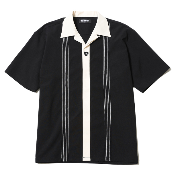RG / FLYFRONT OPEN COLLAR SS SHIRT (BLACK)