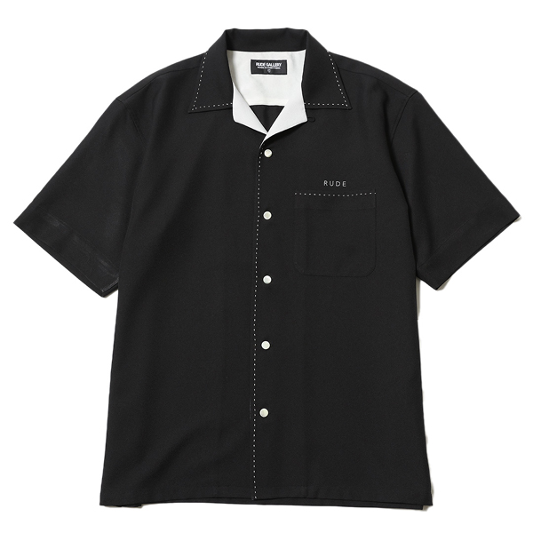 RG / RUDE OPEN COLLAR SS SHIRT(BK)