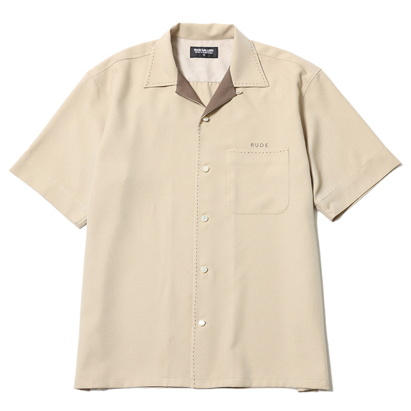 RG / RUDE OPEN COLLAR SS SHIRT(BEIGE)