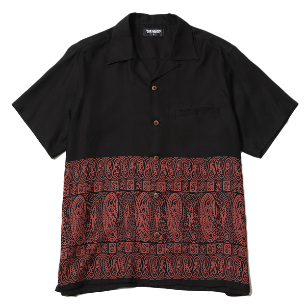RG / PAISLEY MARIA ALOHA SHIRT (BLACK/BURGUNDY)