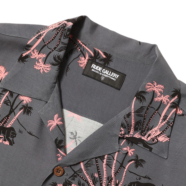 RG / PANTHER ALOHA SHIRT (DARK GRAY/PINK) - ウインドウを閉じる