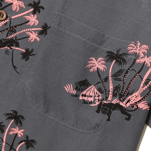 RG / PANTHER ALOHA SHIRT (DARK GRAY/PINK) - ウインドウを閉じる
