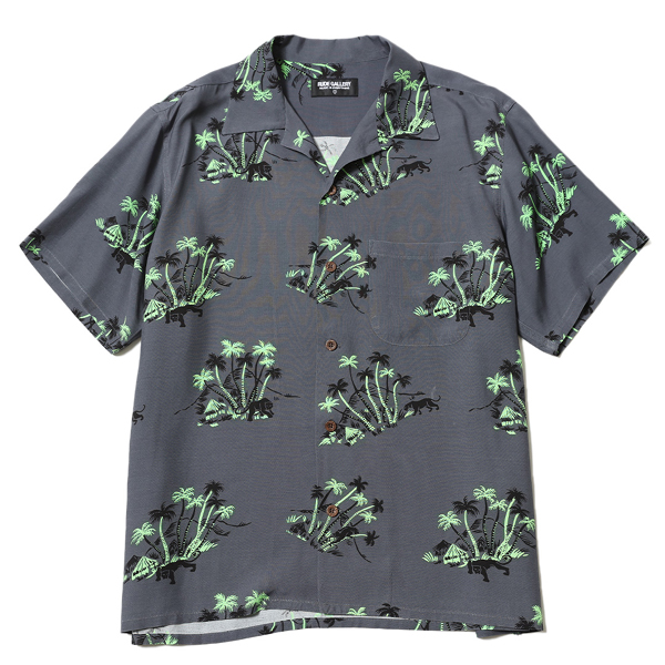 RG / PANTHER ALOHA SHIRT (DARK GRAY/GREEN)