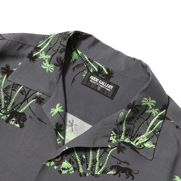 RG / PANTHER ALOHA SHIRT (DARK GRAY/GREEN) - ウインドウを閉じる