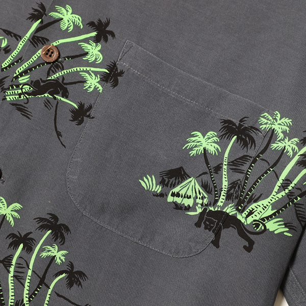 RG / PANTHER ALOHA SHIRT (DARK GRAY/GREEN) - ウインドウを閉じる