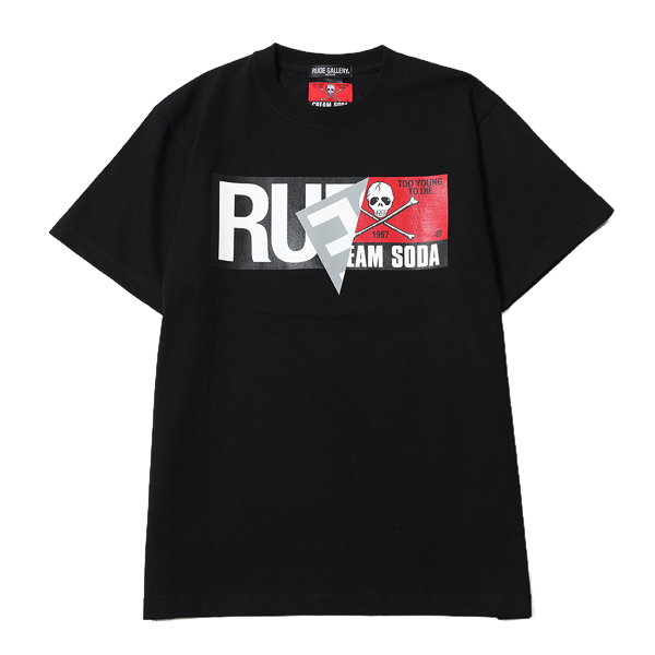 RG / CREAM SODA×RUDE GALLERY STICKER TEE (BK)