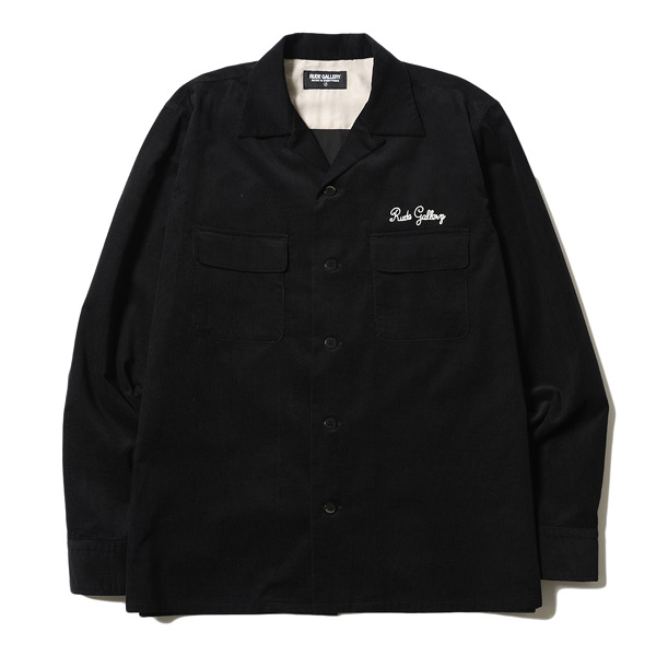 RG /CORDUROY OPEN COLLAR LS SHIRT(BK)