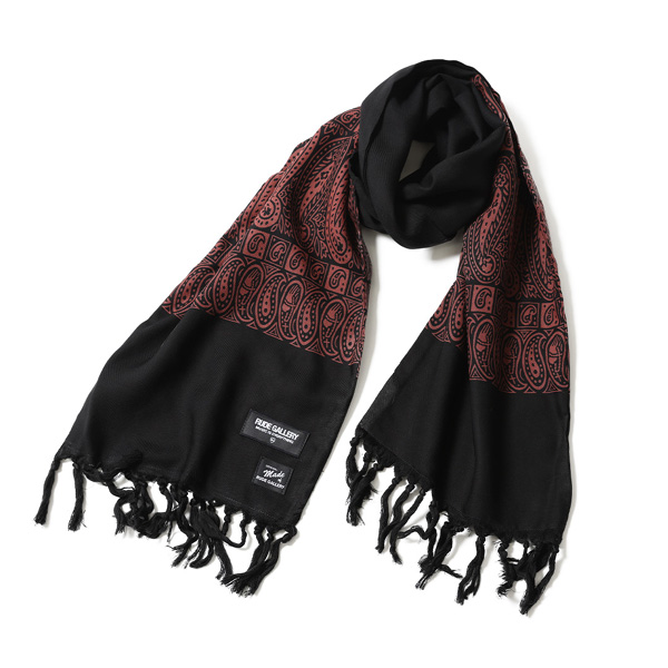 RG /PAISLEY MARIA STOLE(BLACK / BURGUNDY)