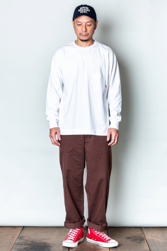 GERUGA / EASY FIT LONG SLEEVE T-S -PIGMENT DYE- (OFF-WH)