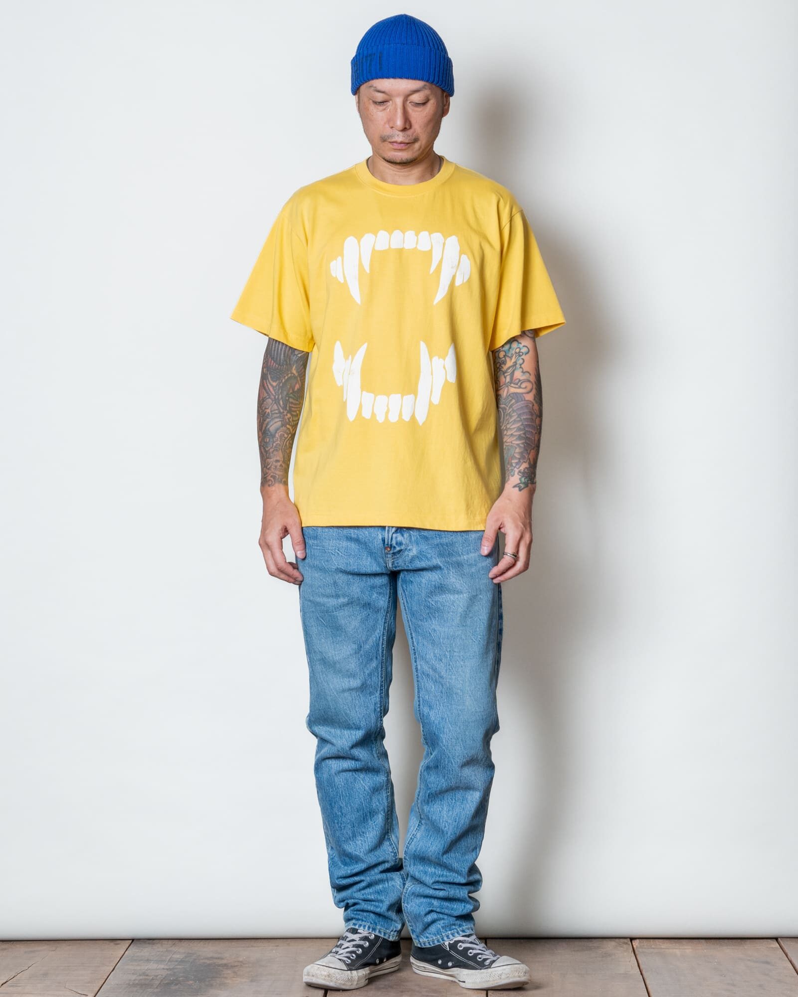 GERUGA / PRINT T-SHIRS- 牙-(YELLOW)