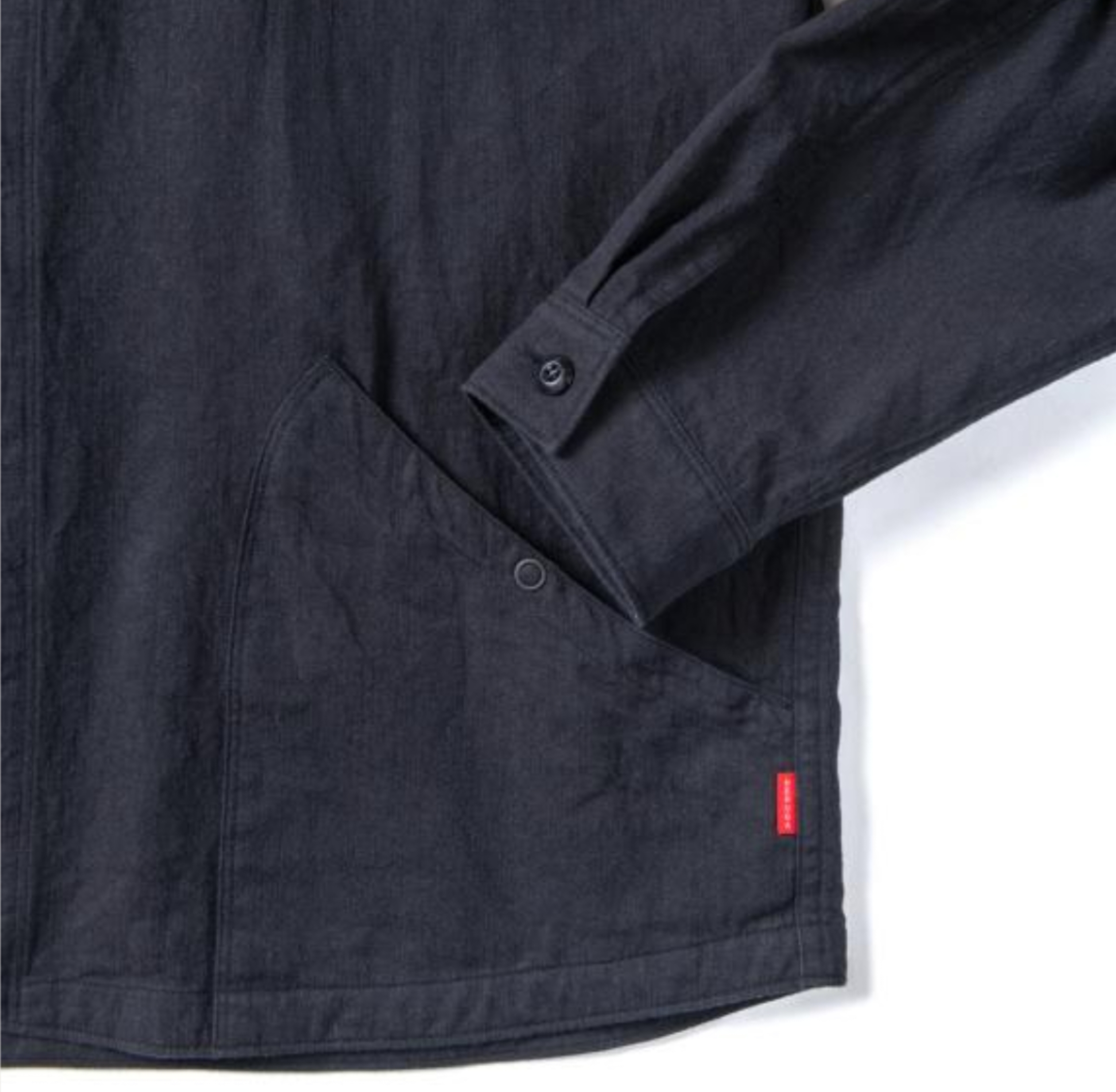 GERUGA / NO COLLAR SHIRTS -MINI HERRINBONE-＜PLAIN＞(BLACK)