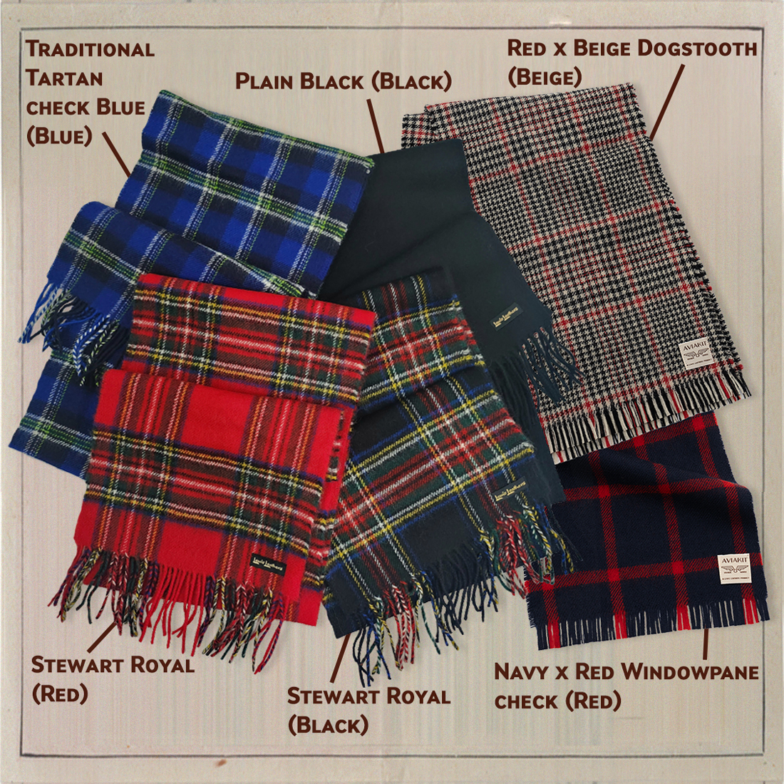 Lewis Leathers / SCOTISH WOOL SCARF (BLAK CHECK)