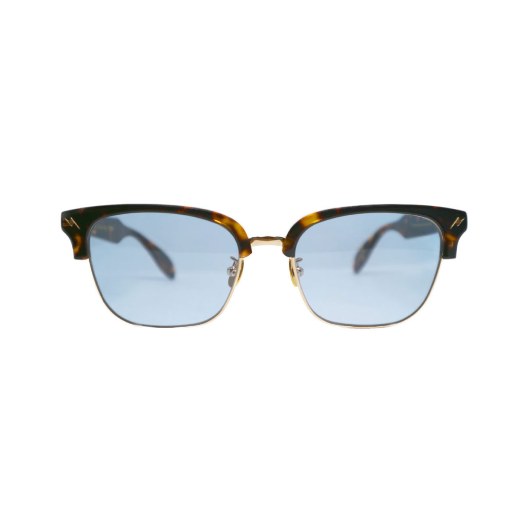 Mr. CASANOVA /STOMP-4-(Brown Tortoise×Gold / Light Blue Lens)